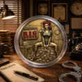 Police challenge coin metal souvenir novelty gift with pinup police officer and coins design - Style A