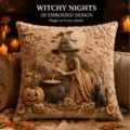 Housse de coussin Halloween sorciere avec embossage 3D decorative pour canape de fete. - Style A / 45x45cm (Sans Insert)