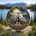 Detailed close-up view of the commemorative bald eagle coin featuring exquisite relief artwork. - Style B