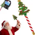 Christmas credit card wand checkout prop, festive candy cane handle and glitter tree top. - Christmas Tree
