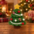 Sapin de Noël tricoté au crochet peluche décoration de bureau cadeau de fête - Vert