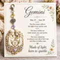 Gemini zodiac keychain zinc alloy vintage bag charm birthday gift card display lovely - Gemini
