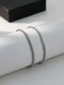 Stainless steel metal chain bracelet silver color minimalist fashion jewelry accessory variant - Thin NK Chain with Box Pearl Bracelet