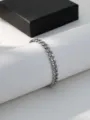Stainless Steel Cuban Link Bracelet Silver Minimalist Chain Men Women Jewelry Variant - Six-Sided Polished NK Chain Bracelet