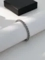 Stainless steel weave chain bracelet silver minimalist style for daily fashion wear SKU - Dragon Bone Chain Bracelet