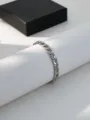 Silver cuban link bracelet for men and women, stainless steel chain jewelry for daily wear. - NK Cuban Chain Bracelet