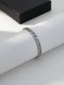 Stainless Steel Cuban Link Chain Bracelet Minimalist Silver Wristband Fashion Jewelry - Textured NK Chain Bracelet