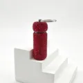 Red rhinestone refillable bottle keychain sparkling sample container pendant accessory - Red
