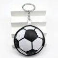 Portachiavi pallone da calcio vista dettagliata, ciondolo anello sportivo in pelle PU. - Calcio