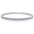 Exquisite 925 sterling silver lab-grown diamond tennis bracelet, classic sparkling rhinestone chic. - 6.5 Inch / Round Tennis Bracelet (BR026658) / 3.38ct / D Color Lab Diamond (2.1mm)
