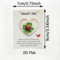Pocket Hug Acrylic Card Ladybug Four Leaf Clover Gift Souvenir Valentine Gift 7x9cm - Card 7*9 Heart 5*4.5 / Transparent Ladybug Style (1)