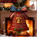 USA 250th anniversary acrylic flat hanging ornament patriotic bell decor for holiday party - 10cm / Independence Day No.1 (Style 1)