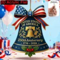 US 250th Anniversary Acrylic Hanging Sign Patriotic Independence Day Bell Ornament Decor - 10cm / Independence Day No.2 (Style 2)