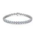 Silber Labor Diamant Tennis Armband Rhodiniert Rundschliff Damen Schmuck 6.7 Karat - 6,5 Zoll / Zargenfassung-Tennisarmband (BR026155) / 6.57ct / D Farbe Labordiamant (3.5mm)