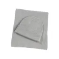 Ensemble bonnet et echarpe en tricot gris chapeau chaud d hiver assorti pour hommes et femmes - Ensemble / Vert Grisâtre