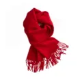 Magnifique écharpe rouge unie en imitation cachemire douce avec franges pour l'hiver. - 200X65+10CM / Rouge