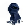 Écharpe Goutte Cachemire Bleu Marine avec Franges Châle Chaud Uni d'Hiver Variante - 200X65+10CM / Bleu marine