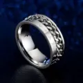Anello Catena Girevole Vichingo in Acciaio Inossidabile Uomo Vintage Punk Gioiello - n.5 / Argento