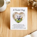 Pocket hug acrylic heart token gift with cute elephant card for loved ones and special holidays. - Card 7*9 Heart 5*4.5 / Cartoon Elephant Style (4)