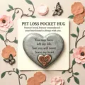 Pet loss pocket hug heart token with sympathy card, memorial keepsake gift for pet lovers. - Card 7*9 Heart 5*4.5 / Pet Paw Memorial Style (7)