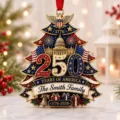 Adorno de árbol de navidad del 250 aniversario americano decoración familiar personalizada - Estilo Fuegos Artificiales Capitolio / 8cm