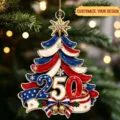 Adorno de árbol de Navidad de acrílico 250 aniversario de EE. UU. Colgante patriótico 2026 - Estilo Aniversario Patriótico / 8cm