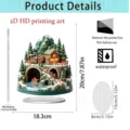 Christmas train 2D acrylic flat waterproof desktop ornament for home living room decor - Style 12