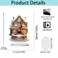 2D acrylic Christmas house desktop ornament with clear size chart, waterproof and durable. - Style 6