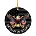 US 250th Anniversary Patriotic Acrylic Hanging Ornament with Eagle USA Flag Decor - 10cm / Independence Day No.22 (Style 22)