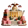 US 250th Anniversary Patriotic White House Ornament Independence Day Gift Box Decor - 10cm / White House Commemorative No.25 (Style 25)