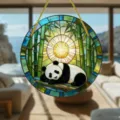 Acryl runder hängender Sonnenfänger mit süßem Panda und Bambus, ideal für schöne Innendekoration. - Panda-Stil (30) / 15x15x0.3cm