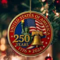 US 250th Anniversary Hanging Ornament Liberty Bell Statue Patriotic Tree Decor Acrylic - 10cm / Independence Day No.10 (Style 10)