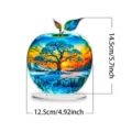 Acrylic apple decorative ornament detail showing size 12.5x14.5cm winter landscape art. - Large Edge 14.5-15 / 6