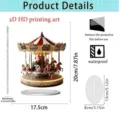 Christmas carousel acrylic decorative ornament detail specification and size display. - Style 15