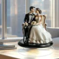 Figura de pareja de boda de acrílico decoración de escritorio romántica regalo ideal - Estilo 26 / Altura 20cm con Base