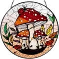Acrylic Stained Glass Mushroom Suncatcher Window Hanging Garden Ornament Home Decor - 15x15x0.3cm / 2