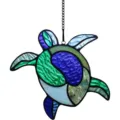 Stained glass sea turtle suncatcher hanging decoration piece for home window display - 10