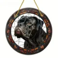 Acrylic dog hanging ornament round wall decor stained glass style pet memorial pendant gift - 7