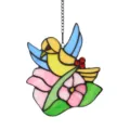 Colorful stained glass hummingbird suncatcher window hanging acrylic decor bird ornament. - 16