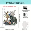 2D acrylic fairy and peacock ornament, waterproof desk decor, 20cm height with stable base. - Style 5