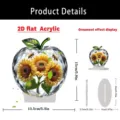 2D flat acrylic sunflower apple ornament desk decoration with exquisite floral design and sturdy base. - Large Edge 14.5-15 / 11