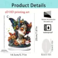 Acrylic desktop decorative ornament with butterfly art design, waterproof 20x14.5cm. - Style 14