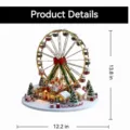 Christmas village Ferris wheel LED light resin ornament holiday home decor desktop gift 35cm - Style 3 / 35cm