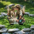 Acrylic bohemian fairy garden stake, fantasy elf couple plant pot outdoor yard decor. - Style 3