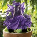 Acryl Fee Garten Rasen Stecker Dekoration Blumentopf Ornament Pflanze Landschaftsdeko neu - 30cm / Lila Fee (Stil 4)