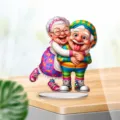 Cute cartoon old couple acrylic standee desktop decoration for home living room gift nice. - Style 1