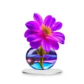 Close-up detail of the creative floral acrylic standee, vibrant purple flower desktop ornament for room decor. - Style 9