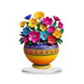 Detailed view of colorful cartoon floral desktop acrylic standee ornament for home decor. - Style 10