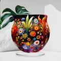 Decorative acrylic standee with colorful floral art print, perfect for desktop home room decor. - Style 11