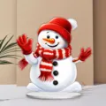 Cute cartoon snowman acrylic standee desk decoration, perfect for living room and holiday gift. - Style 19